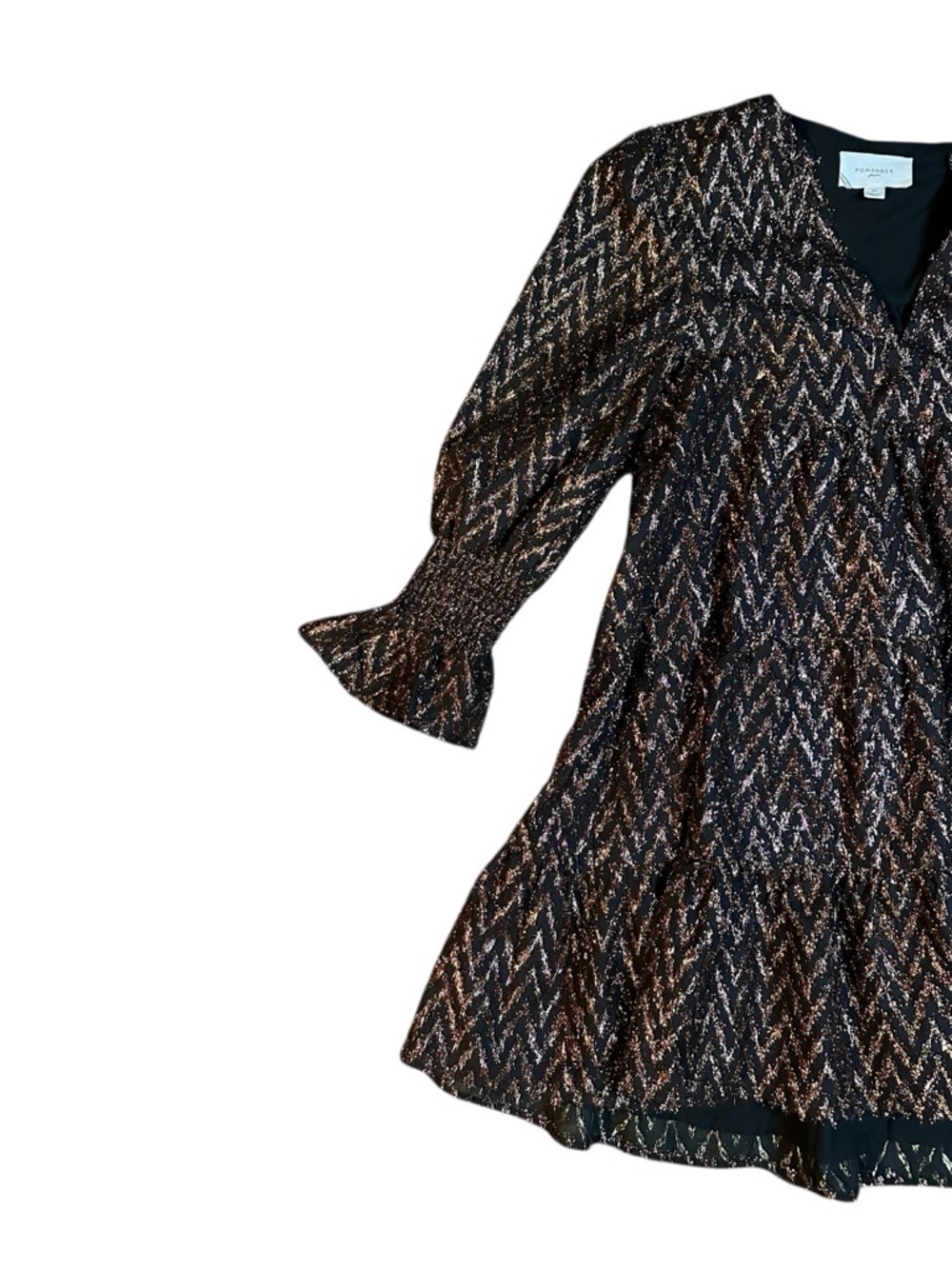 Pomander Place Metallic Ikat Kenzo Dress M - Picture 4 of 7